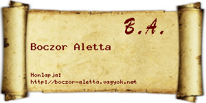 Boczor Aletta névjegykártya